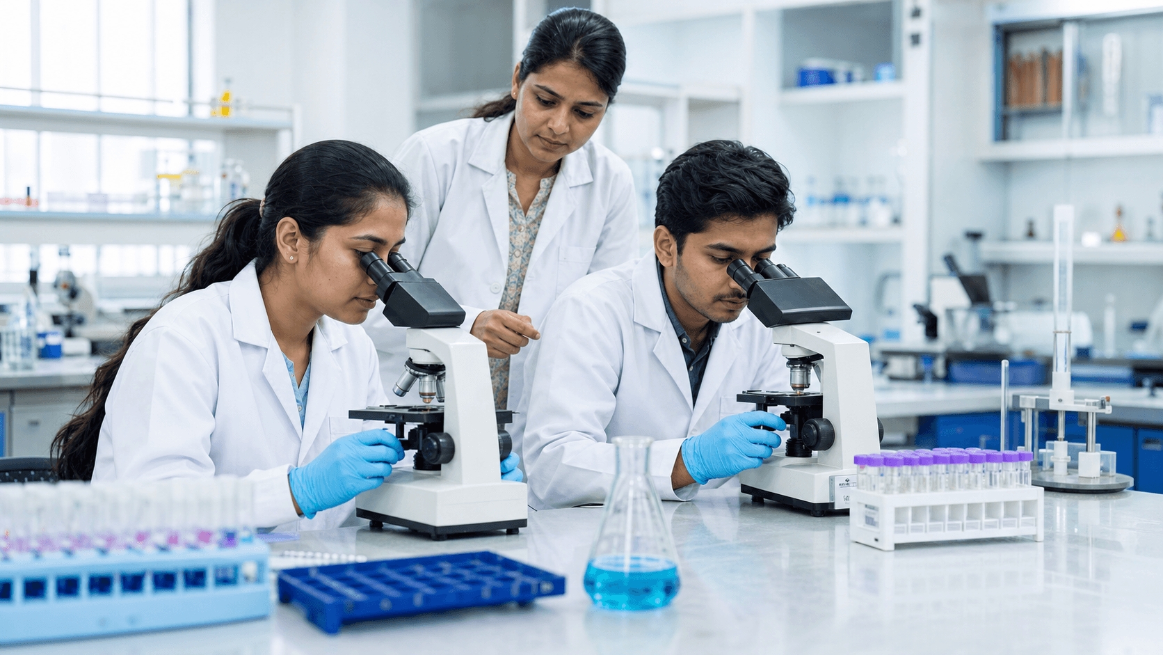 Students training in Medical Laboratory Technology
